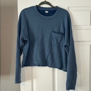 Aerie Blue Textured Knit Top
